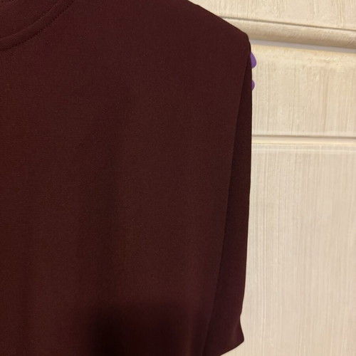 Zara women's burgundy sleeveless dress with shoulder pads, size S