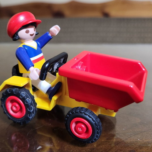 Playmobil 4600 child with tipping tractor like new