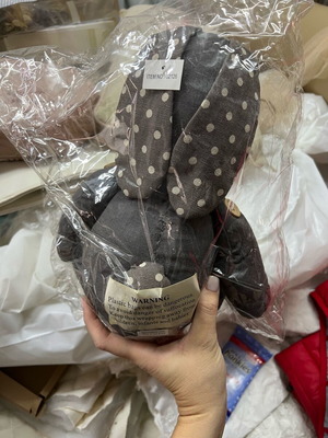 Door stopper rabbit new, gray, large