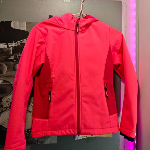 CMP Softshell Fleece Jacket for Girls 12 Years Like New, Coral Pink