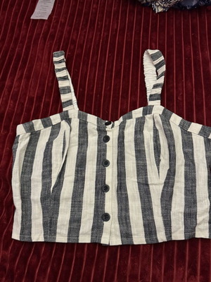 Ovs crop top new, striped, size L, cotton