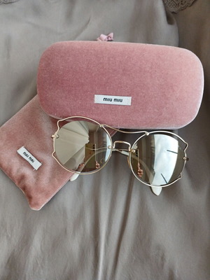 Miu Miu Sunglasses New Silver Butterfly Mirror Lens