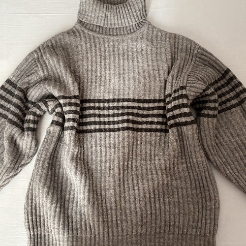 John Devin knitted turtleneck sweater like new, black and gray, XXL