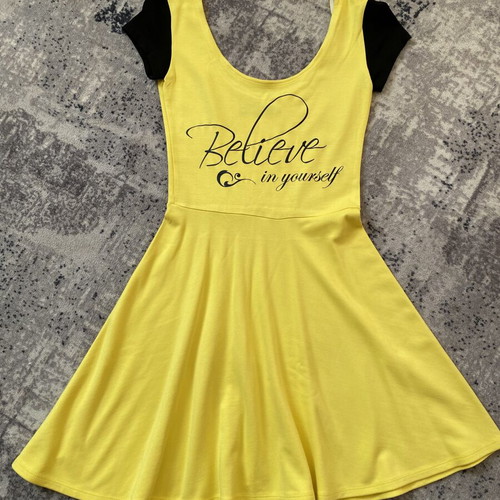 Dressed Passion yellow skater dress, XS-S