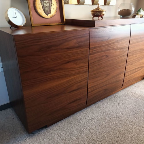 Modern walnut wood dining room buffet new