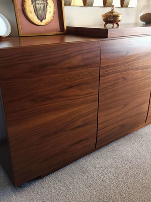 Modern walnut wood dining room buffet new