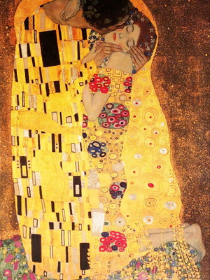 Klimt The Kiss poster like new, 43x30 cardboard illustrated