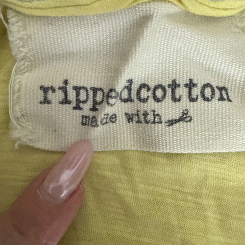 Ripped cotton women's blouse like new, one size, yellow