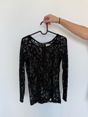 Zara Lace Black Blouse Small Like New