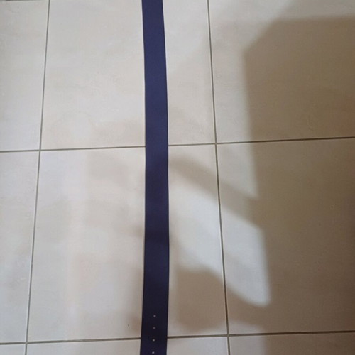 Benetton leather belt like new, large buckle, dark purple