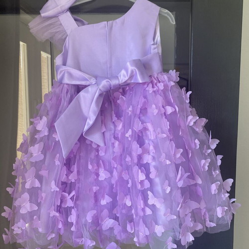 Official toddler dress lilac with 3D butterflies size 90