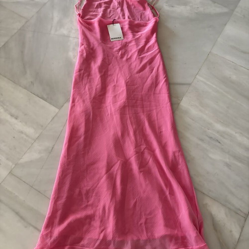 Bershka long airy dress fuchsia pink new, size small