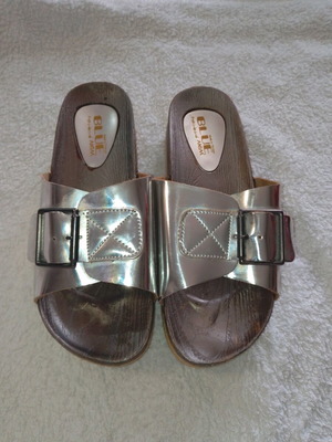 Women's silver sandals used, size 39