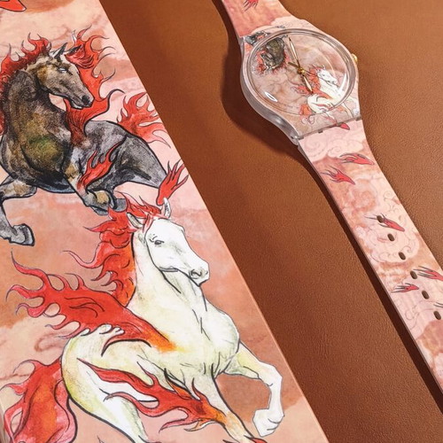 Swatch Riding the Clouds women's wristwatch new, colorful design