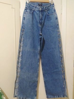 Pink Woman jean trousers size medium 38, new