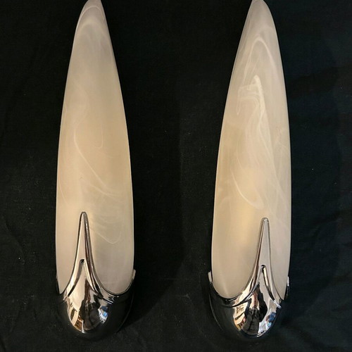 Idearte vintage 1980 wall lights used, Art Deco style inspired