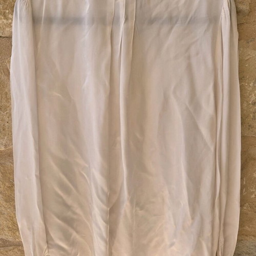 Ghost London Ivory Satin Tie-Neck Blouse like new, size M