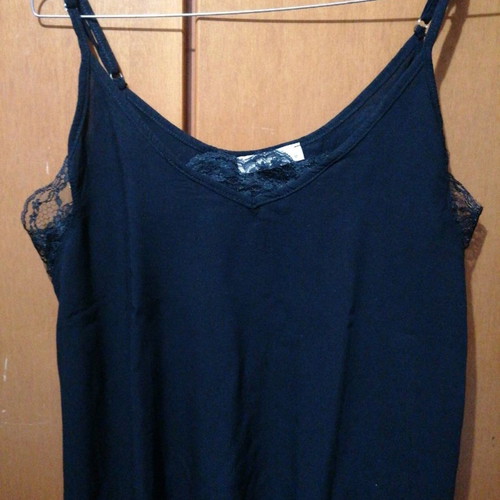 Anel camisole top used, black with lace, size M