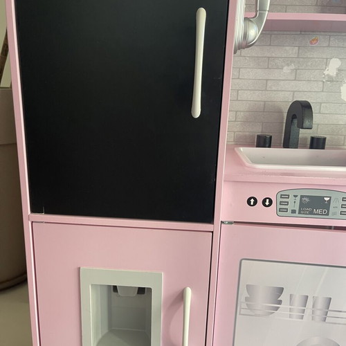 Costway wooden play kitchen used with 68 accessories