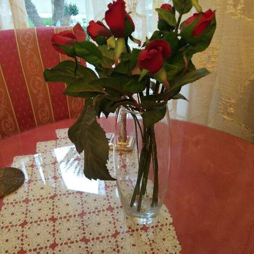 Flower vase used, transparent 26cm height