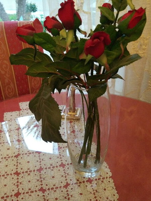 Flower vase used, transparent 26cm height