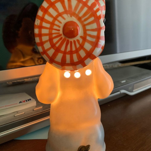 Table lamp used porcelain 1960s with 2.5m cable and switch