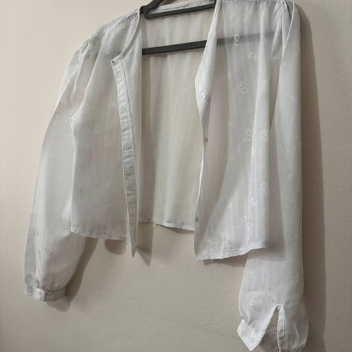 White transparent cropped shirt like new