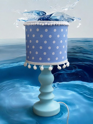 Siel Dots table lamp with mini blue polka dot shade
