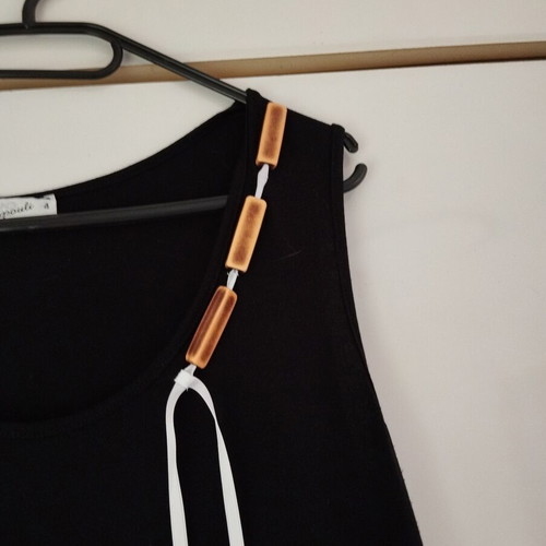 Derpouli black cotton dress asymmetrical hem like new, size L/XL
