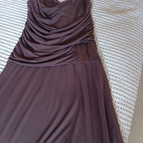 Brown sleeveless dress size 3 with draped neckline