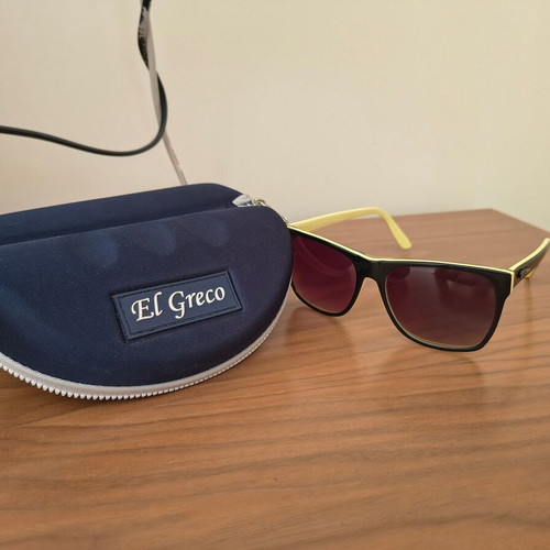 El Greco 9036 sunglasses used, unisex, black with yellow