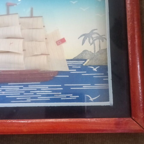 Vintage 3D framed art like new, 24x18 cm
