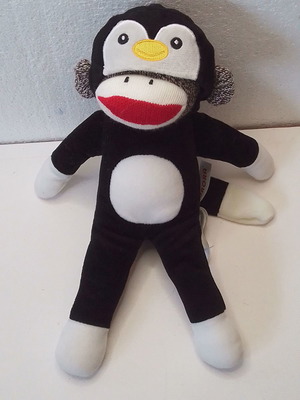 Λούτρινο 2 όψεων sock monkey σε στολή πιγκουίνου Aurora μεταχειρισμένο
