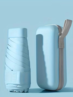 Mini Pocket Umbrella turquoise new, manual with portable case