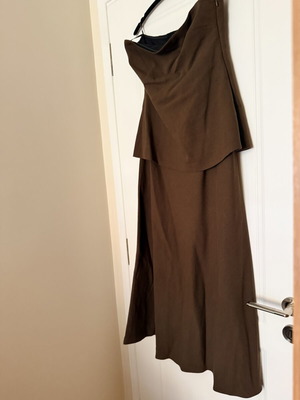 Zara long linen dress like new, brown, size M