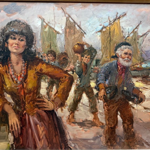 Nino Salvadori Esposito artwork used, framed oil painting