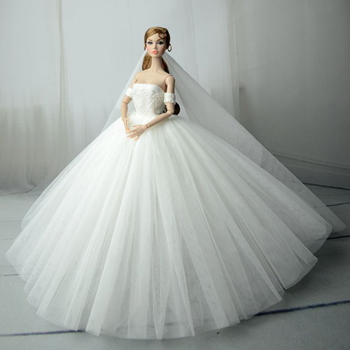 Collectible Wedding Dress X-Elegance White Doll Outfit New