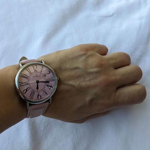 Claude Bernard wristwatch women's used with pink leather strap