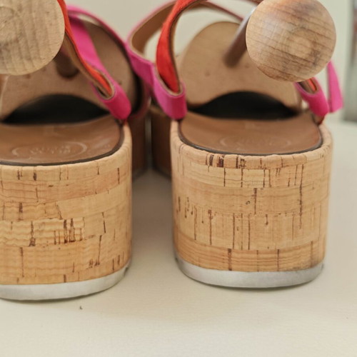 Paul Green Relax Weite platform sandals with pink suede straps
