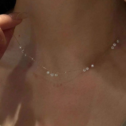 18K Gold Plated Crystal Necklace for Women