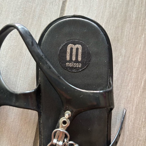 Melissa flat sandals size 40 like new, black