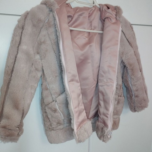 Pink faux fur jacket new for girls aged 6-8