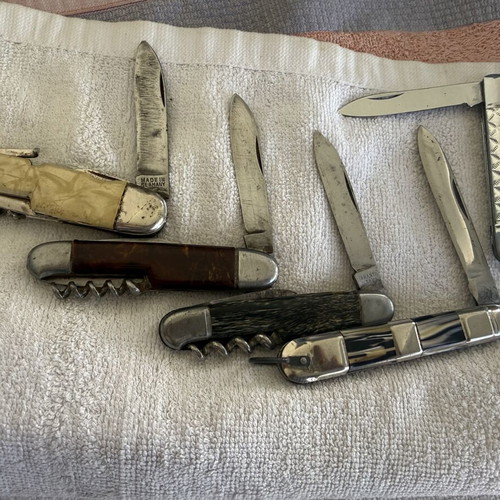 Pocket knives used, set of 5