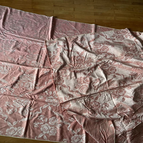 Vintage upholstery fabric satin brocade reversible like new 1.40x4.30 m