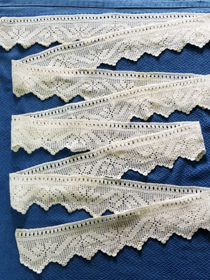 Handmade white lace new, length 2.70m