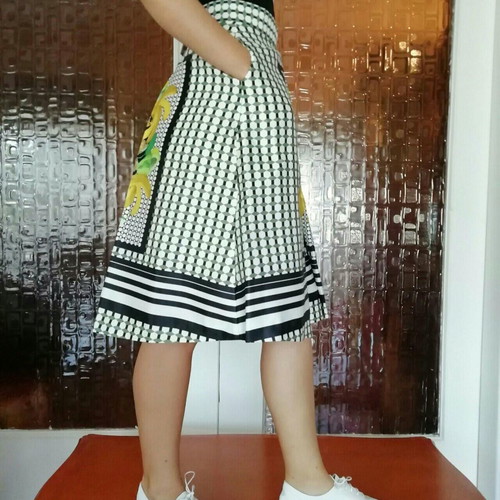 Tropicana Midi Skirt Axel new, satin, size XS-S, art deco print