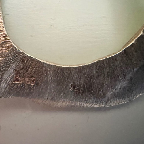 Silver earrings like new with green shades