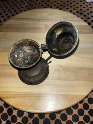 Vintage bronze censer used with wear, family heirloom from 1970