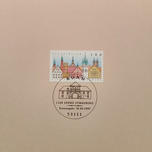 German 1997 stamp with Bonn first day cover cancellation