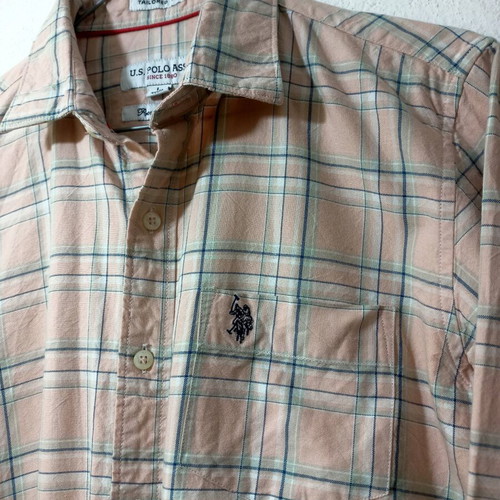 U.S. Polo Assn. men's slim fit shirt, like new, size L, peach